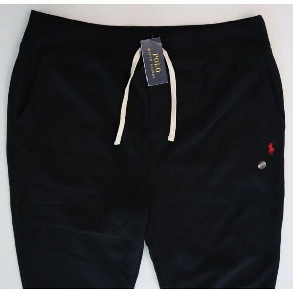 Polo Ralph Lauren Men’s Sz 2XL Black Classic Fleece Drawstring Jogger Pants $138 - Picture 2 of 9